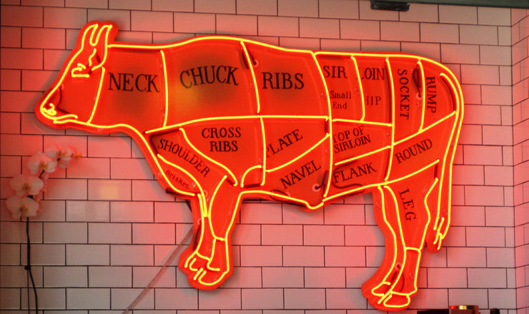 The Butcher Cow Neon LED Sign