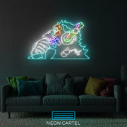 Banksy DJ Monkey Thinker Headphones Neon Led Sign