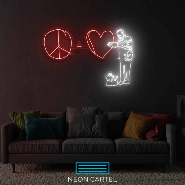 Banksy Peace And Love Doctor Neon Led Sign