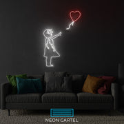 Banksy Girl with Balloon Neon Led Sign