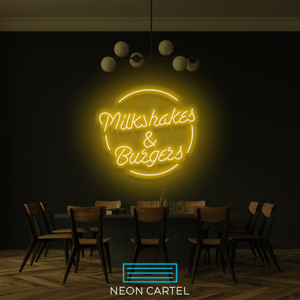 Milkshakes & Burgers Neon LED Sign