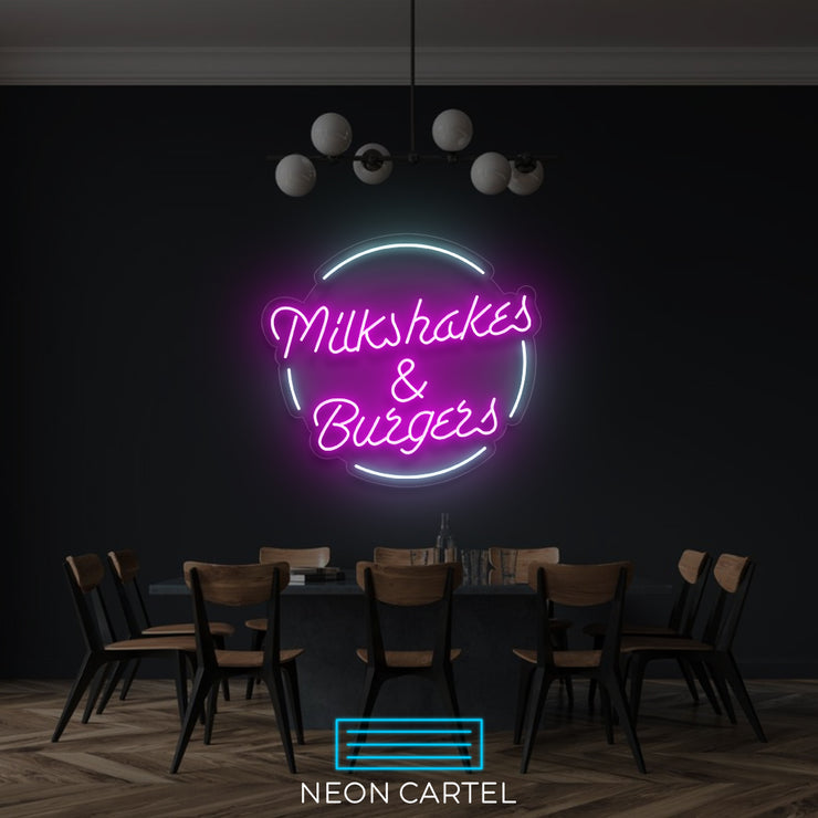 Milkshakes & Burgers Neon LED Sign