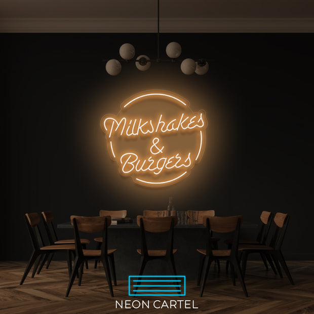 Milkshakes & Burgers Neon LED Sign