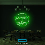 Milkshakes & Burgers Neon LED Sign