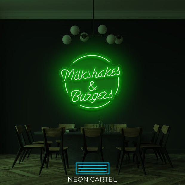 Milkshakes & Burgers Neon LED Sign