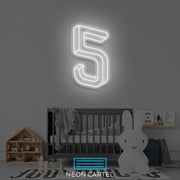 Number Five Neon LED Sign