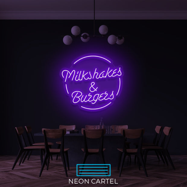 Milkshakes & Burgers Neon LED Sign