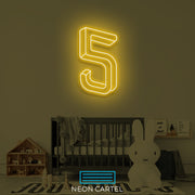 Number Five Neon LED Sign