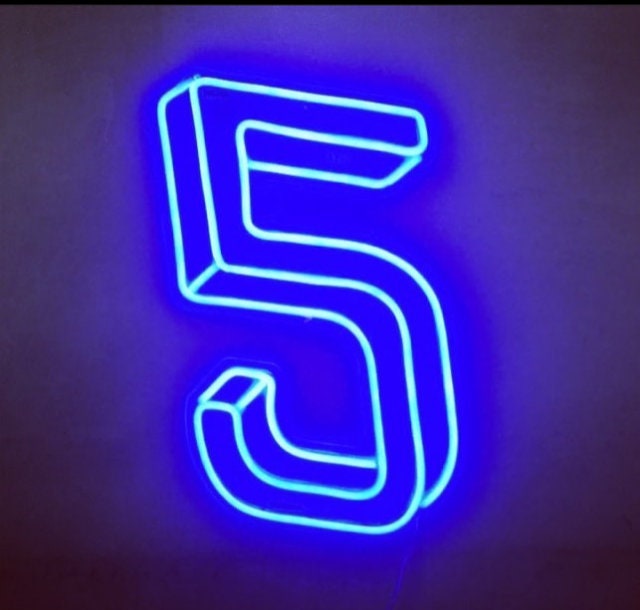 Number Five Neon LED Sign