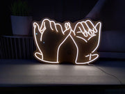 Pinkies Crossed Promises Friendship Best Friends Neon LED Sign