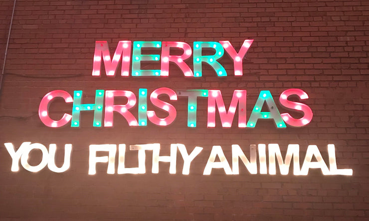 Merry Christmas You Filthy Animal Marquee Letters Neon LED Sign