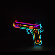 Gun Colorful Neon LED Sign