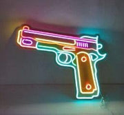 Gun Colorful Neon LED Sign