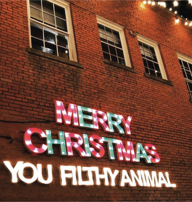 Merry Christmas You Filthy Animal Marquee Letters Neon LED Sign