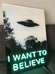 I Want To Believe UFO Neon LED Sign