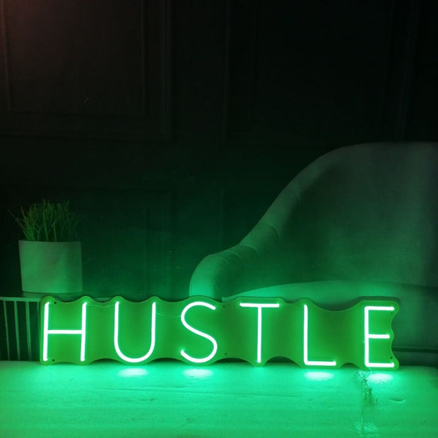 HUSTLE Neon LED Sign