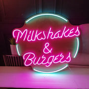 Milkshakes & Burgers Neon LED Sign