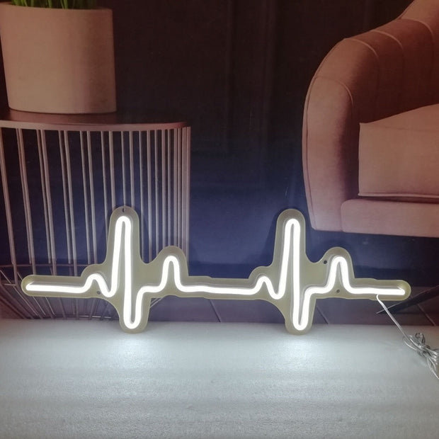 Heartbeat Neon Art Sign Light Lamp Illuminate Shop Office Living Room Interior Design Custom