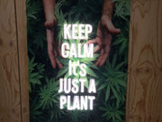 Keep Calm It's Just A Plant Weed Neon LED Sign