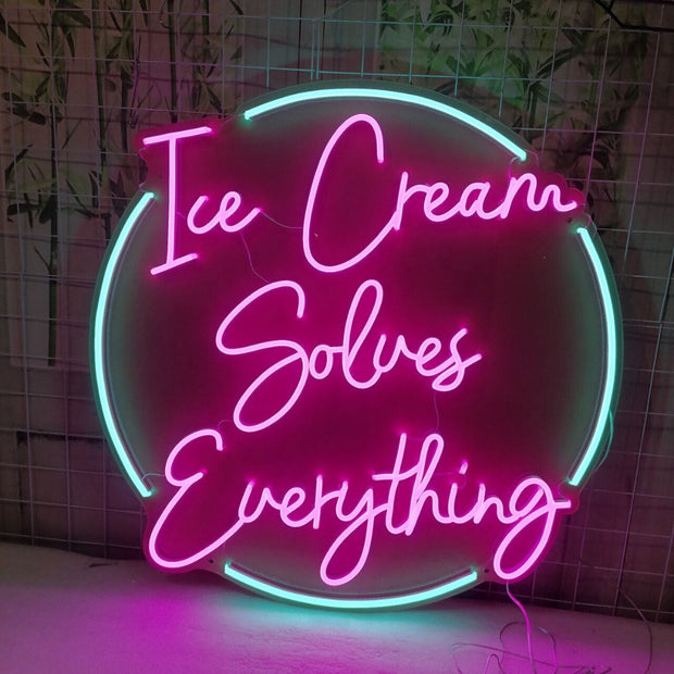 Ice Cream Solves Everything Neon LED Sign