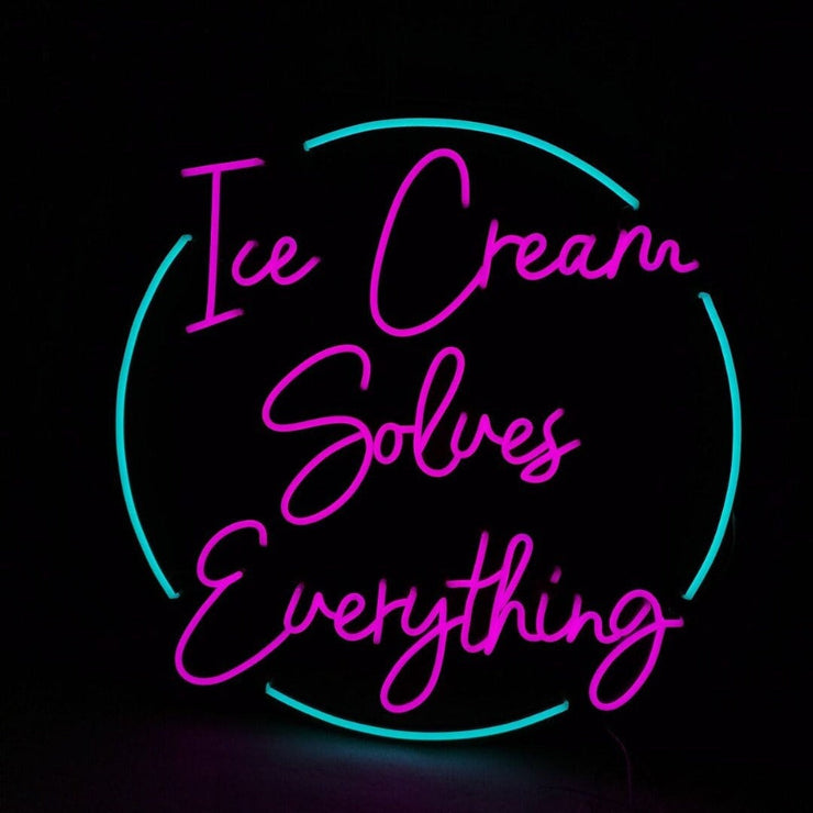 Ice Cream Solves Everything Neon LED Sign