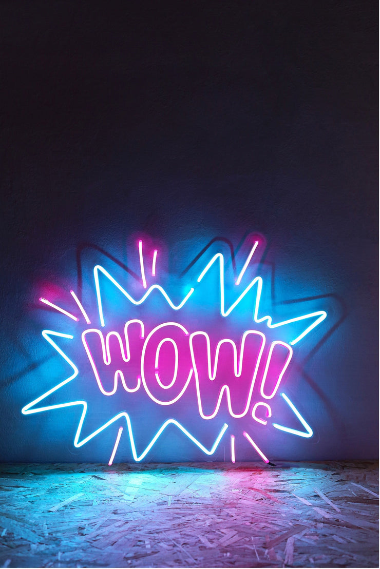 Wow Pop Art Neon LED Sign