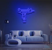 Uzi Gun Neon LED Sign