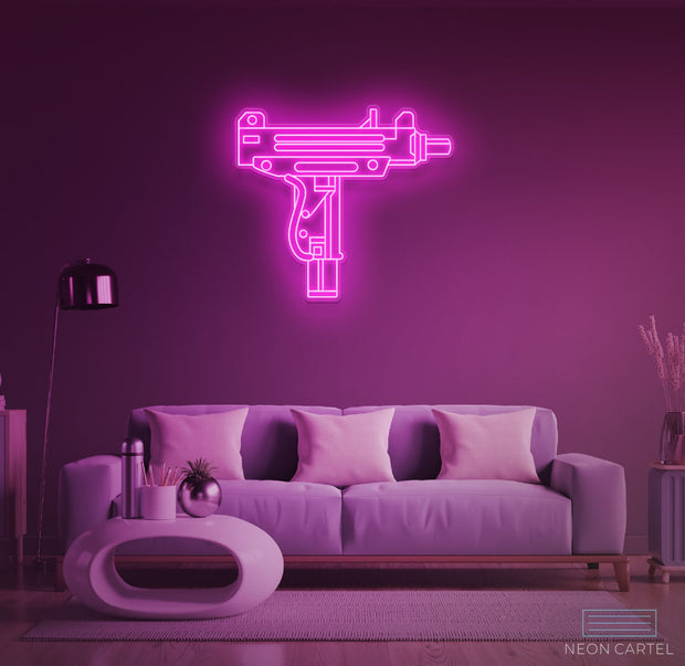 Uzi Gun Neon LED Sign