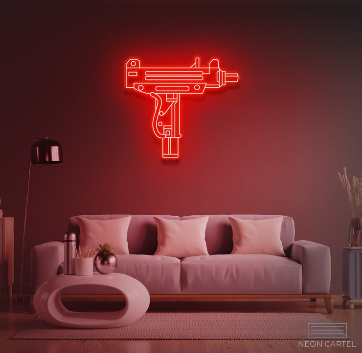 Uzi Gun Neon LED Sign