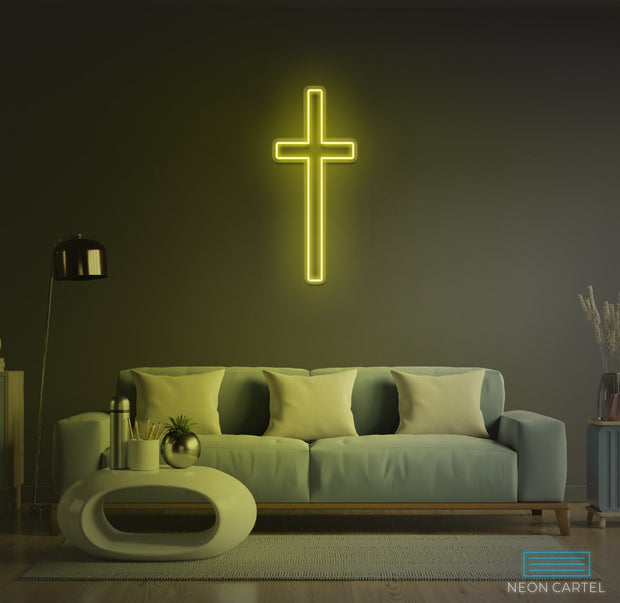 Cross Neon Sign Led Light, Cross Neon Light, Cross LED Light, Cross Handmade Art Led Light, Cross illustration Room Decor Light