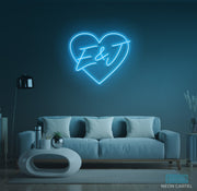 Love Initials Neon LED Sign