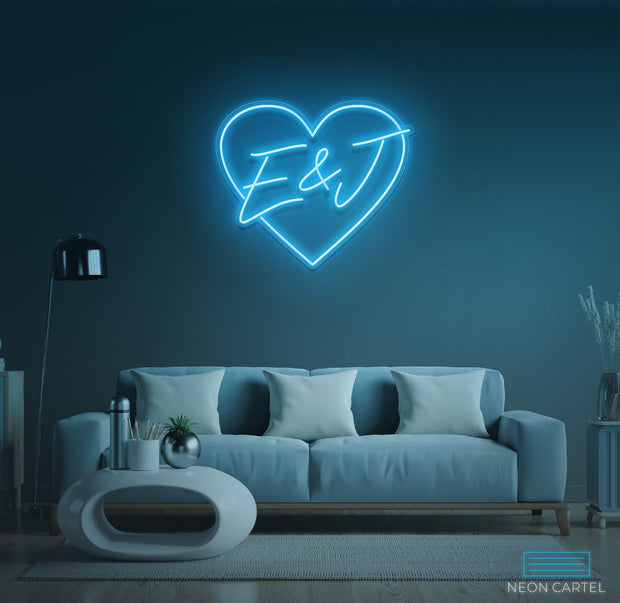 Love Initials Neon LED Sign