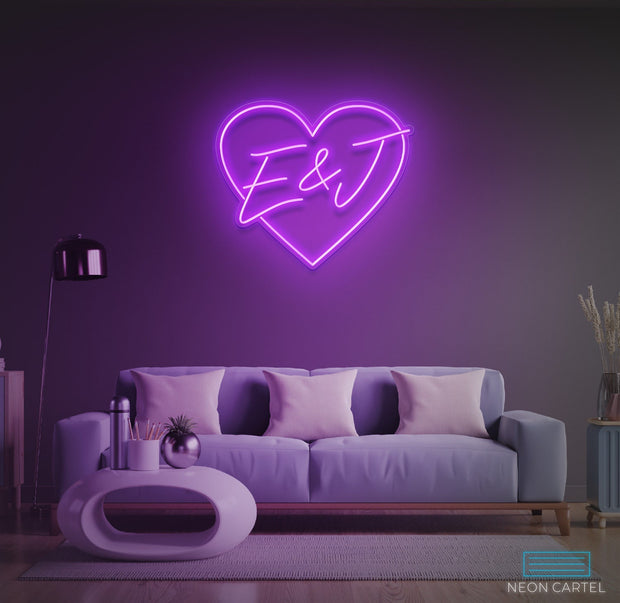 Love Initials Neon LED Sign