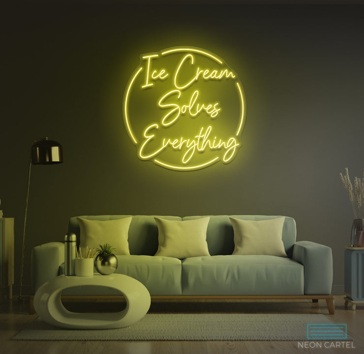 Ice Cream Solves Everything Neon LED Sign