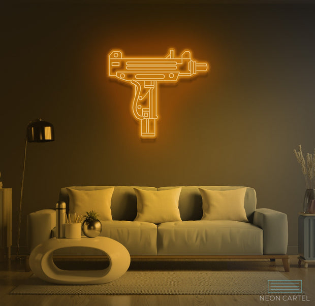 Uzi Gun Neon LED Sign