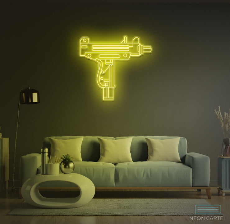 Uzi Gun Neon LED Sign