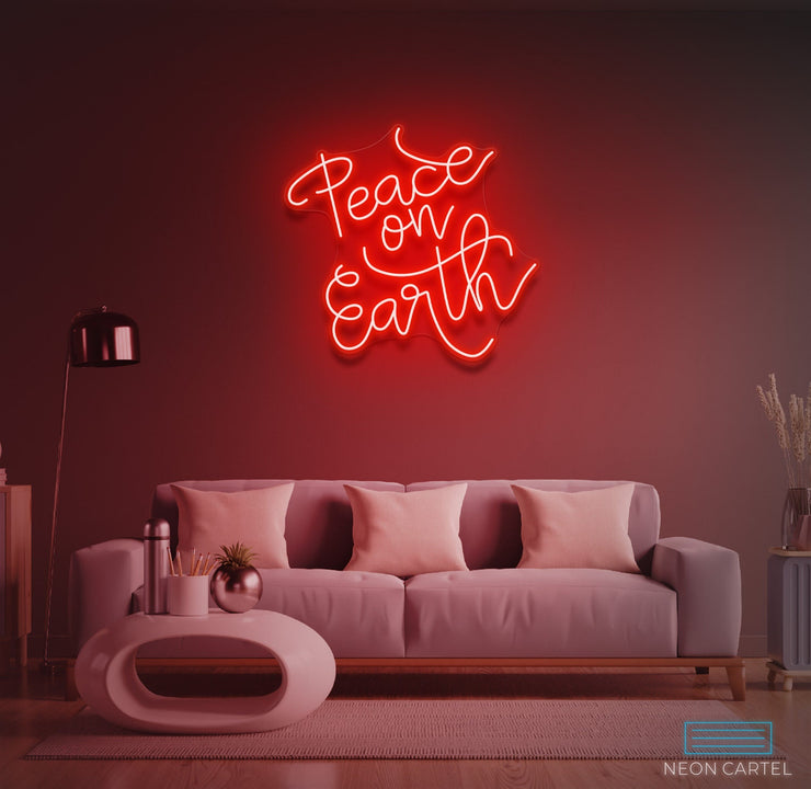 Peace On Earth Neon LED Sign