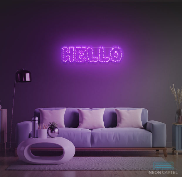 Cloud Hello Neon LED Sign