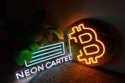 Bitcoin Round Mirror Neon LED Sign