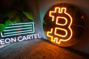 Bitcoin Round Mirror Neon LED Sign