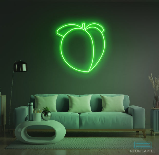 Peach Emoticon Neon LED Sign