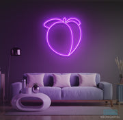 Peach Emoticon Neon LED Sign