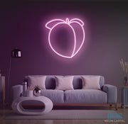 Peach Emoticon Neon LED Sign