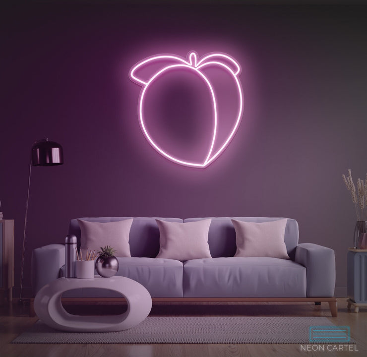 Peach Emoticon Neon LED Sign