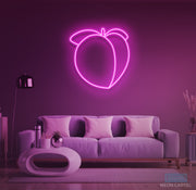 Peach Emoticon Neon LED Sign