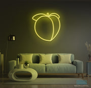 Peach Emoticon Neon LED Sign