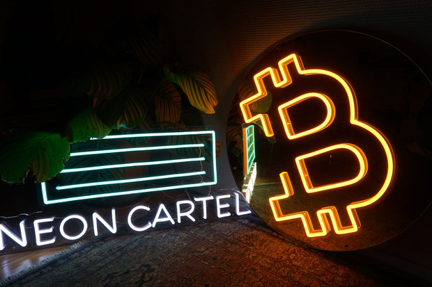 Bitcoin Round Mirror Neon LED Sign