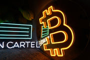 Bitcoin Round Mirror Neon LED Sign