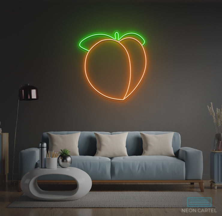 Peach Emoticon Neon LED Sign