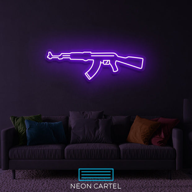 Gun AK-47 Neon Led Sign, Gun AK-47 Sign Neon Light, Gun AK-47 Room Light, Gun Ak-47 Neon Light, Gun ak-47 Unique Decor Neon Light